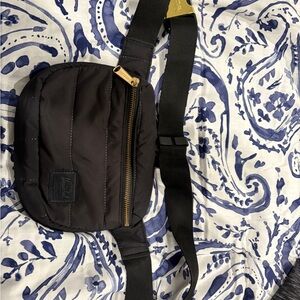 Herschel Supply Company Black Belt Bag with Gold Accents